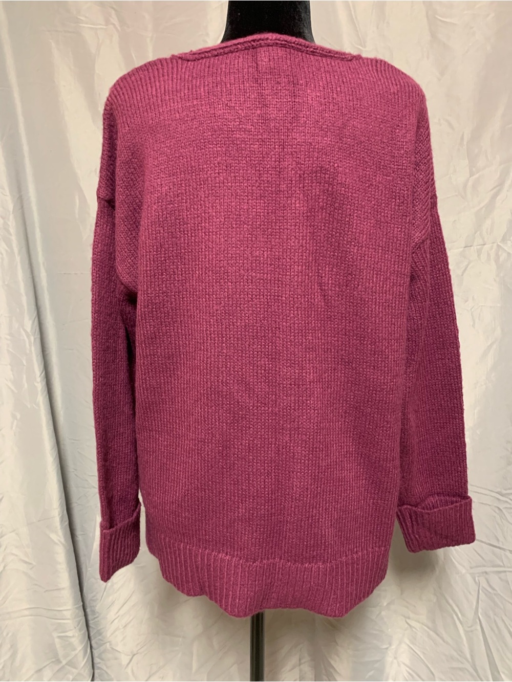 a.n.a Raspberry-Pink V-Neck Cable Knit Sweater - Picture 2 of 5